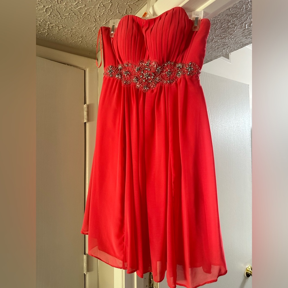 Coral short formal dress